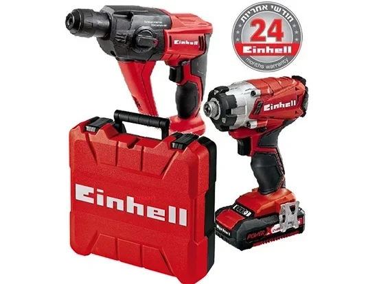 סט כלים גוף אימפקט+ פטישון במזוודה מפוארת 18V איינהל Einhell
