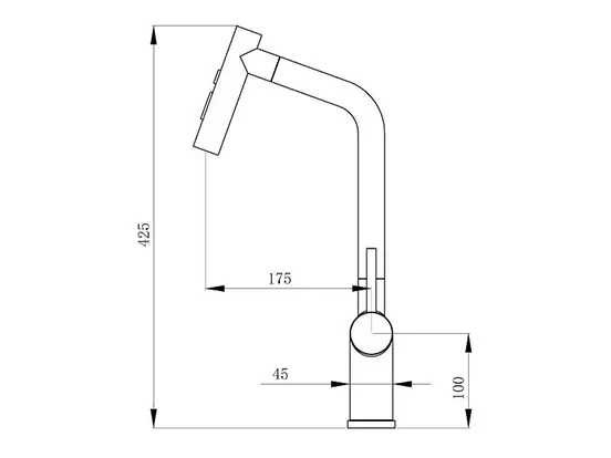 ברז נשלף SUPREME שחור/זהב AQUILA PREMIUM
