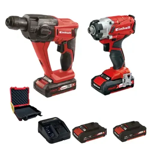 סט מקצועי אימפקט + פטישון 18V בראשלס איינהל Einhell