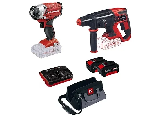 סט מקצועי אימפקט + פטישון 18V בראשלס איינהל Einhell