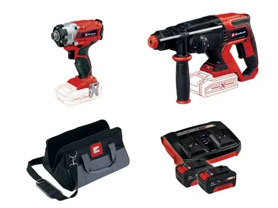 סט מקצועי אימפקט + פטישון 18V בראשלס איינהל Einhell