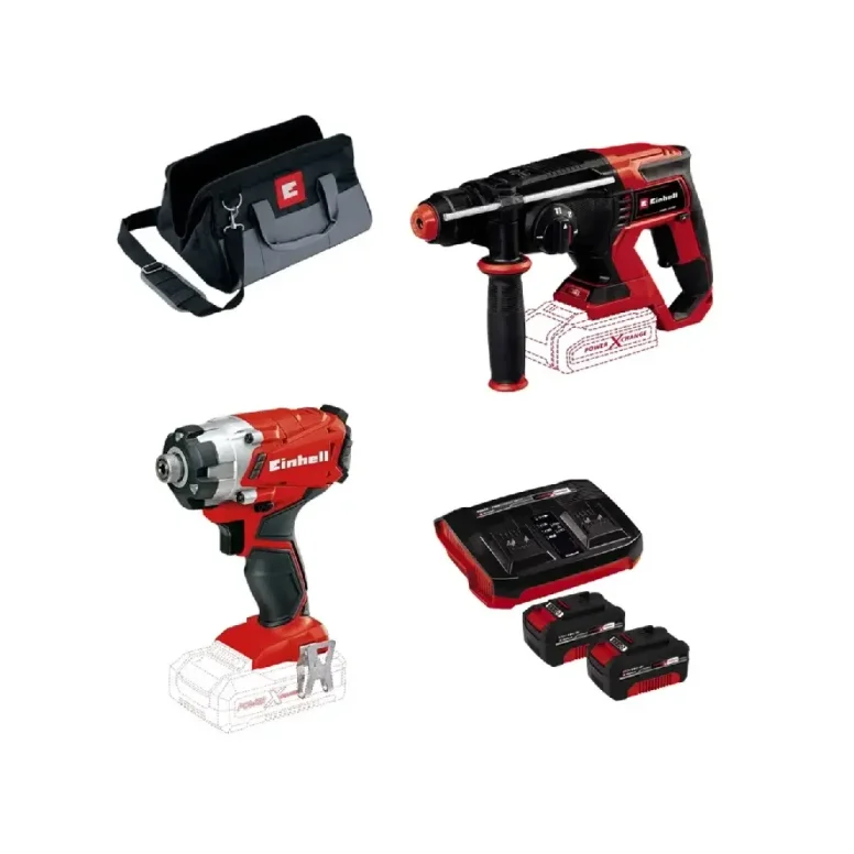 סט מקצועי אימפקט + פטישון 18V בראשלס איינהל Einhell