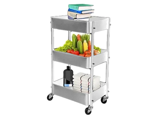 עגלת ירקות לבן 3 קומות ALI SLAMY