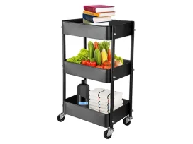 עגלת ירקות שחור 3 קומות ALI SLAMY