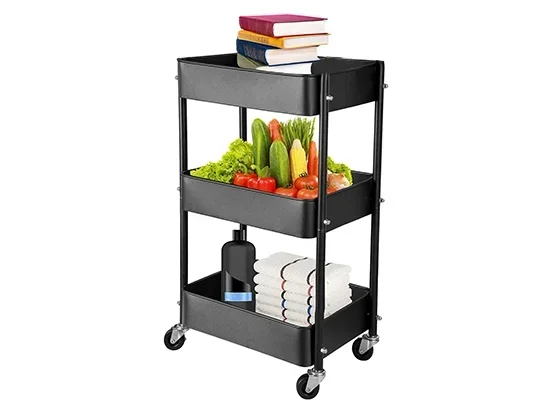 עגלת ירקות שחור 3 קומות ALI SLAMY