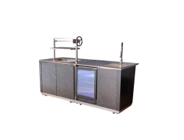 טנריף - מטבח חוץ שחור פחמים עם מתקן+מקרר+ברז GARDA