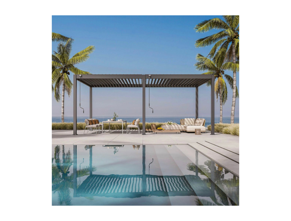 נאקוס - פרגולה 6*3 אפור אלומיניום GARDA