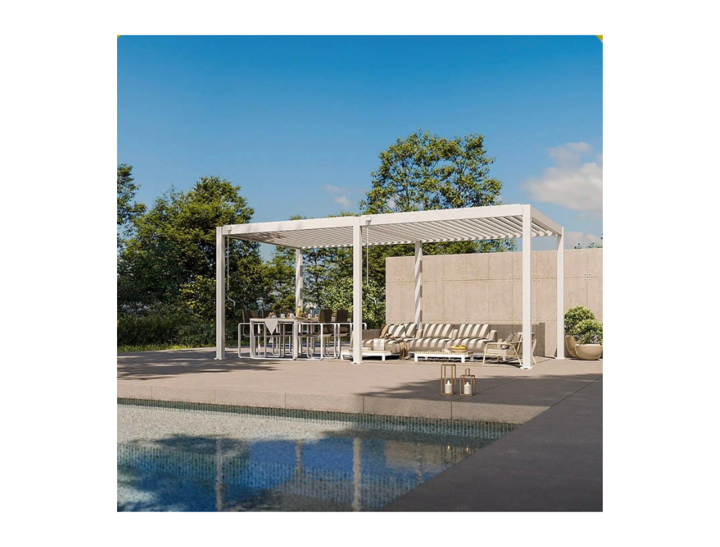 נאקוס - פרגולה 6*3 אוף ואיט אלומיניום GARDA