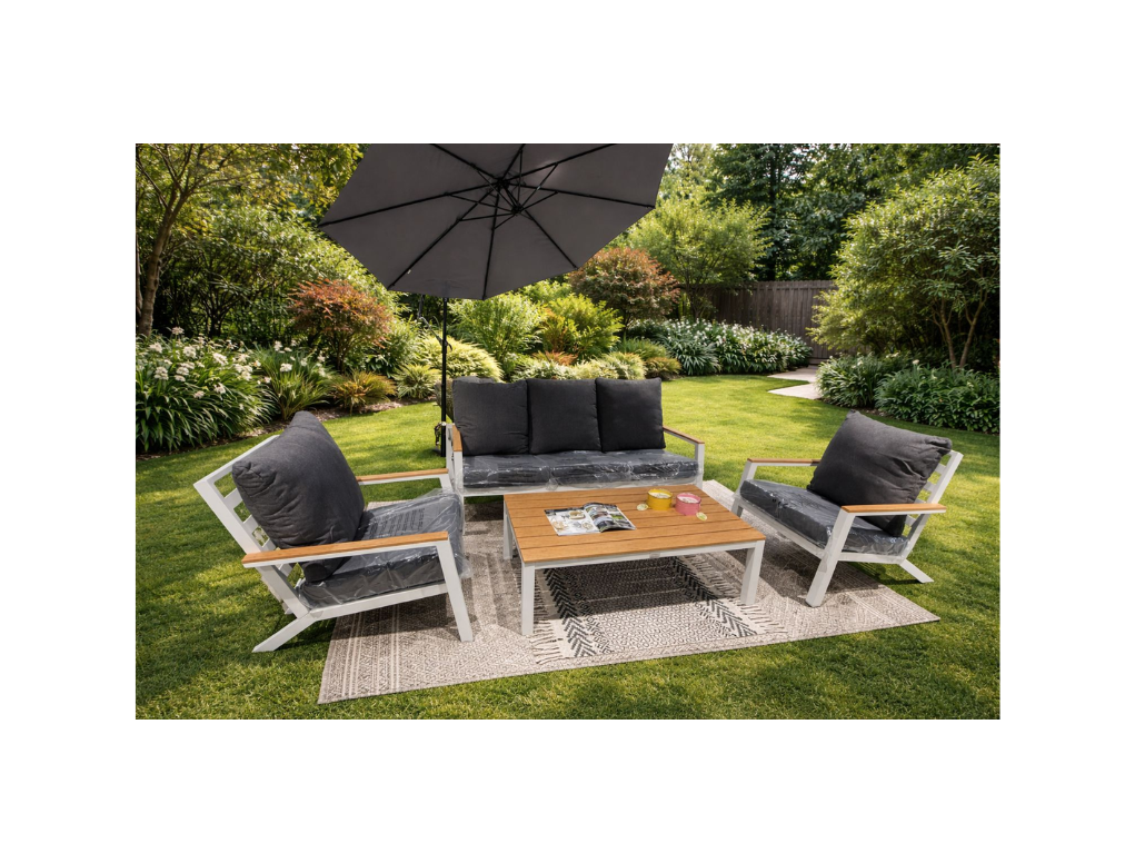 לוזון - מערכת ישיבה אוף ואיט תלת אלומיניום/פוליווד GARDA