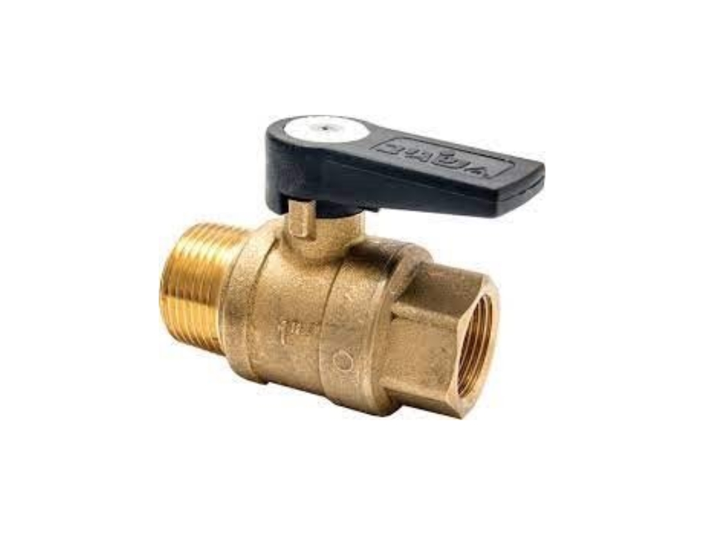 ברז כדורי פ.ח "1/2 - ידית שחורה קצרה