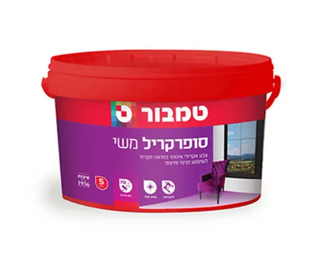 סופרקריל משי לבן / פסטל P 5 ליטר טמבור TAMBUR