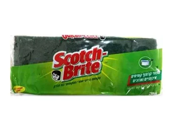 סקוטש ברייט שלושה ספוגי קרצוף קשיחים ארוכים ירוק