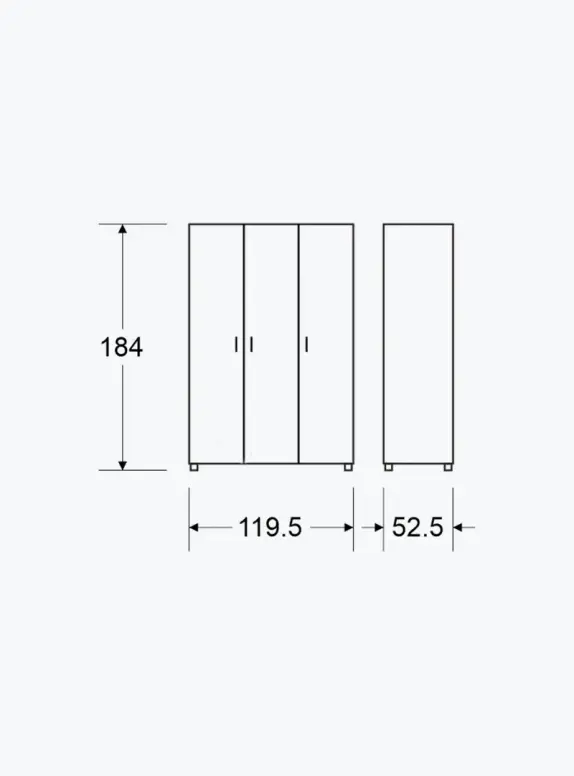 ארון בגדים 3 דלתות דגם 608 צבע לבן יראון YIRON