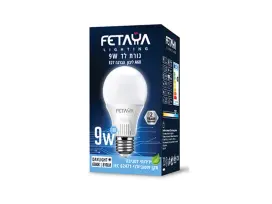 נורת לד A60 ליבון 9W הברגה E27 אור קר 65K FETAYA פתיה