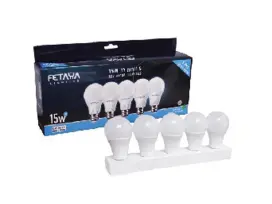 מארז 5יח נורת לד 15W-A65 לבן קר 65K FETAYA פתיה