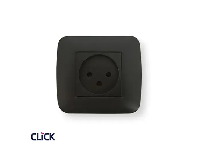 שקע ישראלי CLICK ק-55 16A תה"ט שחור FETAYA