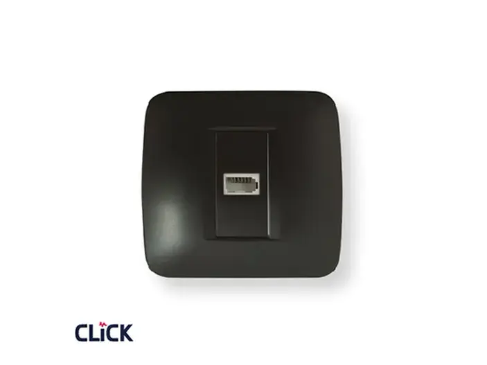 שקע טלפון CLICK ק-55 16A תה"ט שחור  FETAYA פתיה