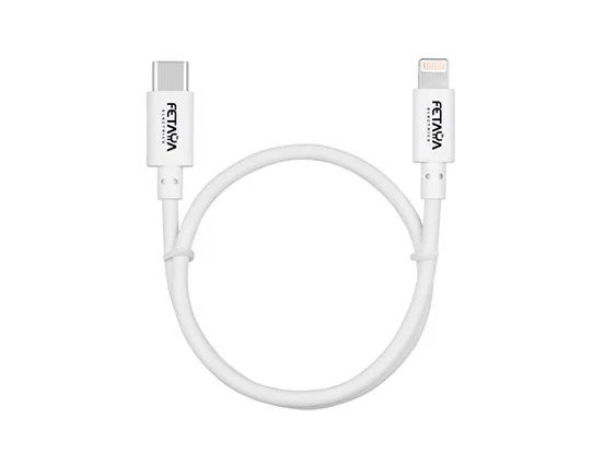 כבל טעינה מהירה TYPE C TO LIGHTNING אורך כ- 1 מטר בצבע לבן FETAYA