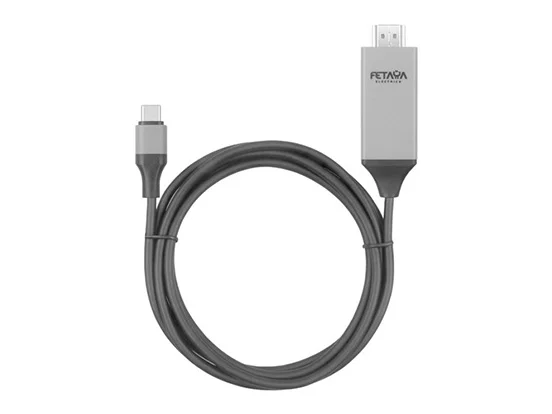 כבל TYPE C ל HDMI תומך 4Kx2K באורך 2 מטר FETAYA