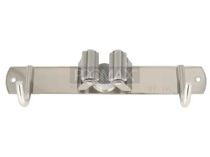 מחזיק מטאטא מנירוסטה*1 תפסן +2 ווי נירוסטה בבליסטר