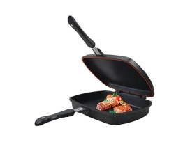 מחבת מלבנית כפולה אינדוקציה ציפוי גולדן יציקת אלומניום סולתם SOLTAM