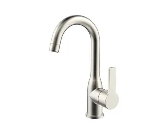 ברז מיקסר ברבור קצר מתכוונן S1000) A2) ניקל מוברש שגיב