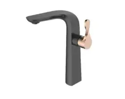 ברז מיקסר לכיור מונח S6000) S1) שחור מט/רוז גולד שגיב