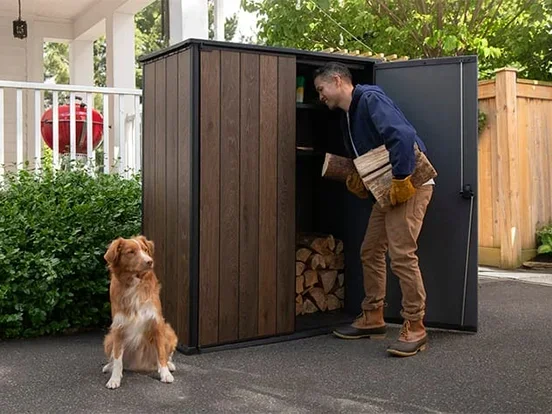 מחסן גינה דקו ורטיקלי אגוז - כתר KETER