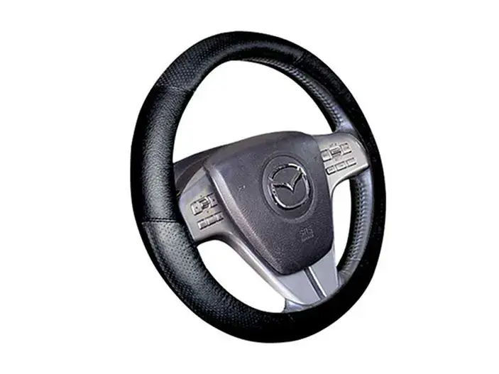 כיסוי הגה עור אלפא שחור HR