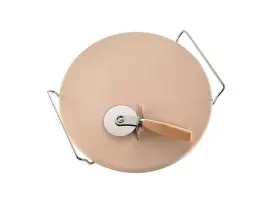 משטח פיצה מאבן מעמד + גלגלת סולתם SOLTAM