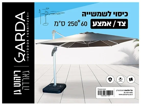 כיסוי לשמשיה צד/אמצע 60*250 ס"מ GARDA