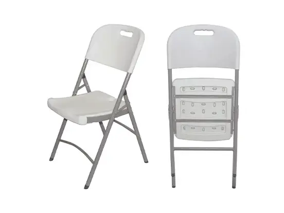 כסא פיקניק מתקפל פלסטיק לבן ALI SLAMY