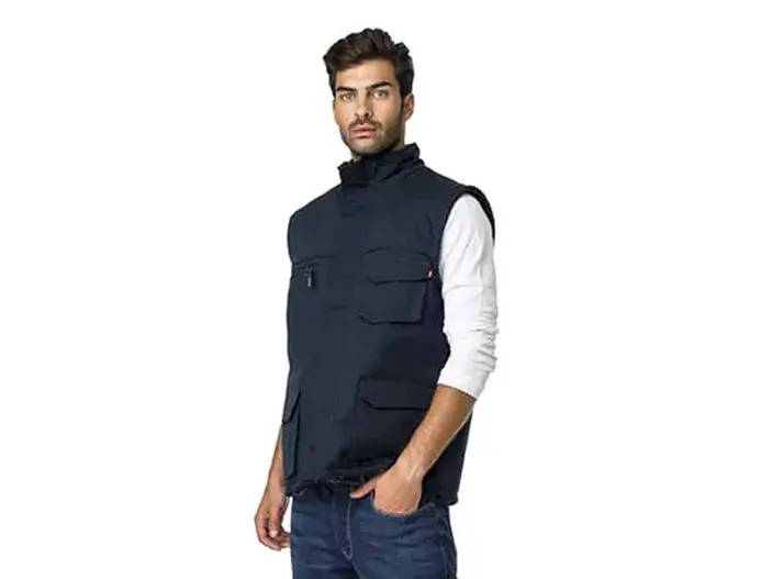 אפוד כיסים פליז צבע  בלו בלאק  מידה  3XL