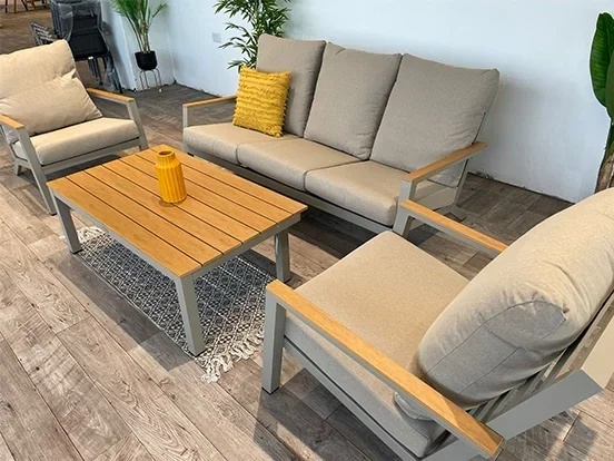 לוזון - מערכת ישיבה שמפניה תלת אלומיניום/פוליווד GARDA