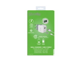 מטען קיר מהיר + כבל טעינה USB C 3882 CELLY