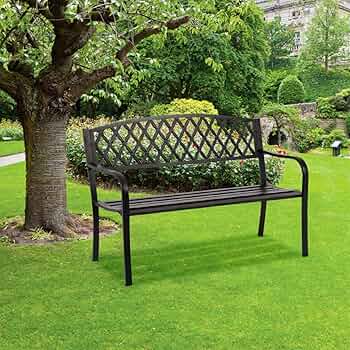 שיר - ספסל ישיבה מתכת 120 ס"מ שחור GARDA