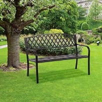 שיר - ספסל ישיבה מתכת 120 ס"מ שחור GARDA