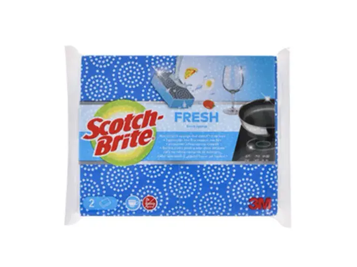 זוג ספוג ניקוי ללא שריטות שמזון אינו נלכד בתוכו