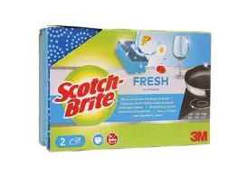 זוג ספוגי ניקוי ללא שריטות שמזון אינו נלכד בתוכו