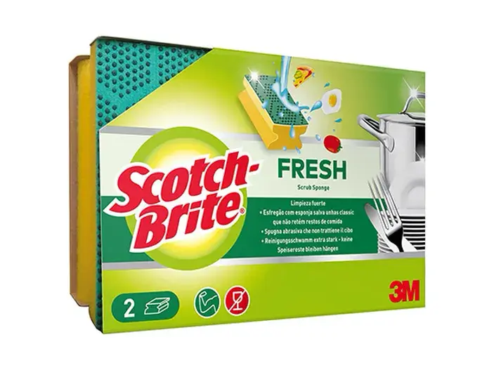 זוג ספוגים לניקוי קשה שמזון אינו נלכד בתוכו