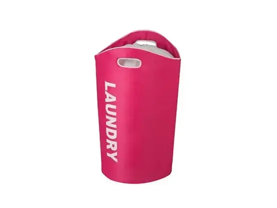 סל כביסה ורוד עם ידיות נשיאה דגם hmp-09647