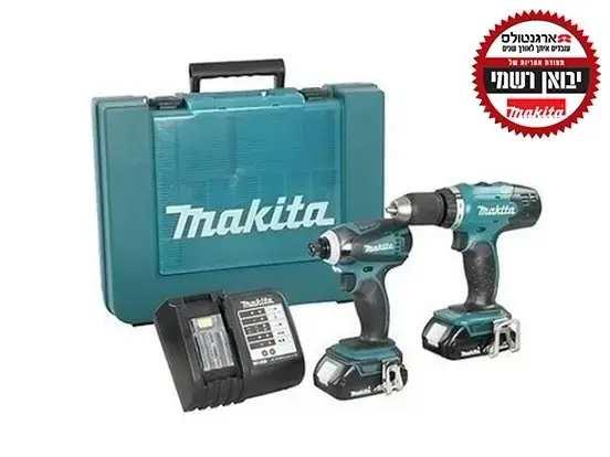 סט נטען DLX2141Q1 18V אימפקט מברגה/מקדחה + 2 סוללות מקיטה MAKITA