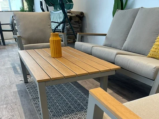 לוזון - מערכת ישיבה שמפניה תלת אלומיניום/פוליווד GARDA