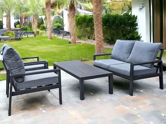 אלין - מערכת ישיבה אפור דו אלומיניום GARDA