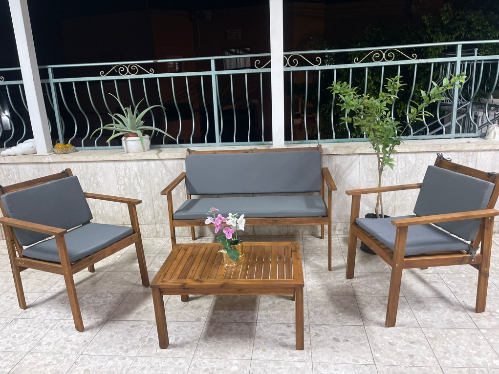 יאש - מערכת ישיבה טבעי דו עץ GARDA