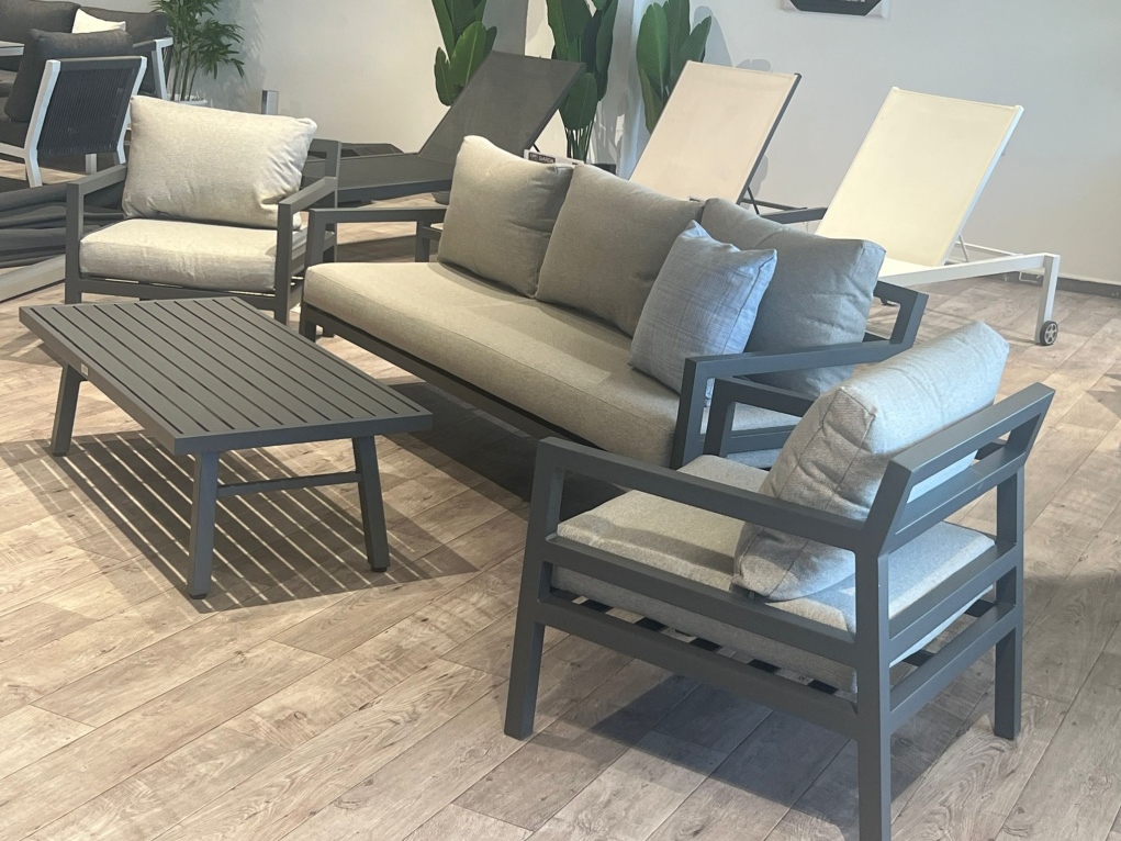 נטלי - מערכת ישיבה אפור תלת אלומיניום GARDA