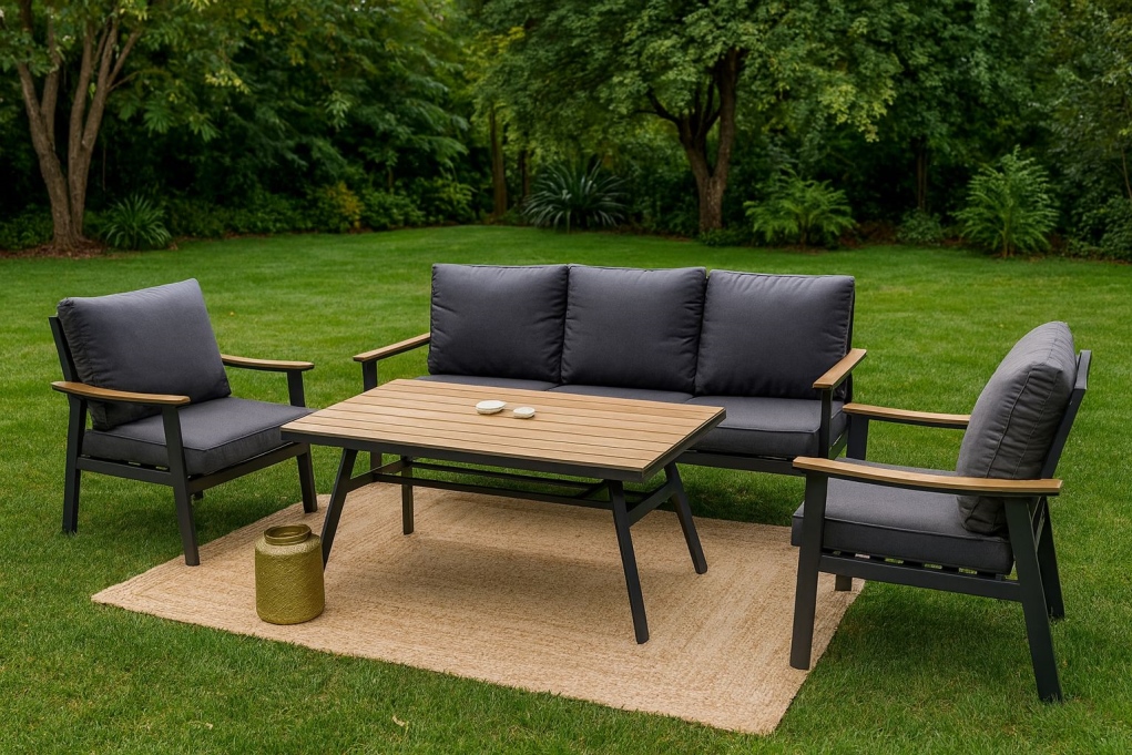 סטאר - מערכת ישיבה אפור תלת אלומיניום/פוליווד GARDA