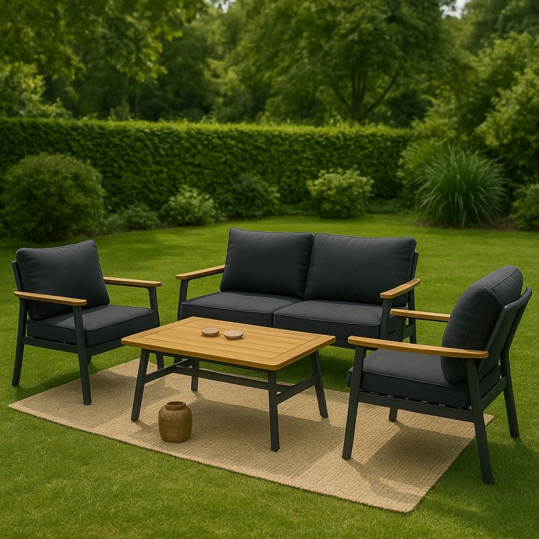 סטאר - מערכת ישיבה אפור דו אלומיניום/פוליווד GARDA