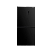 מקרר יונדאי 4 דלתות זכוכית נירוסטה מושחרת