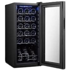 מקרר ייו ויטרינה שחור 24 בקבוקים 62 ליטר HYUNDAI